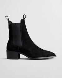 botki chelsea st broomly suede – czarne
