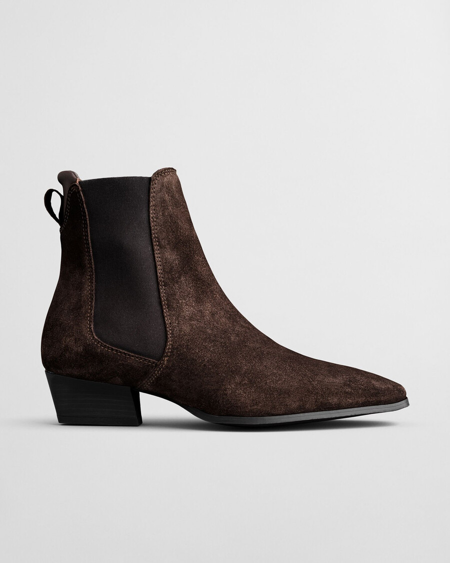 zamszowe buty bassotte – głęboki brąz