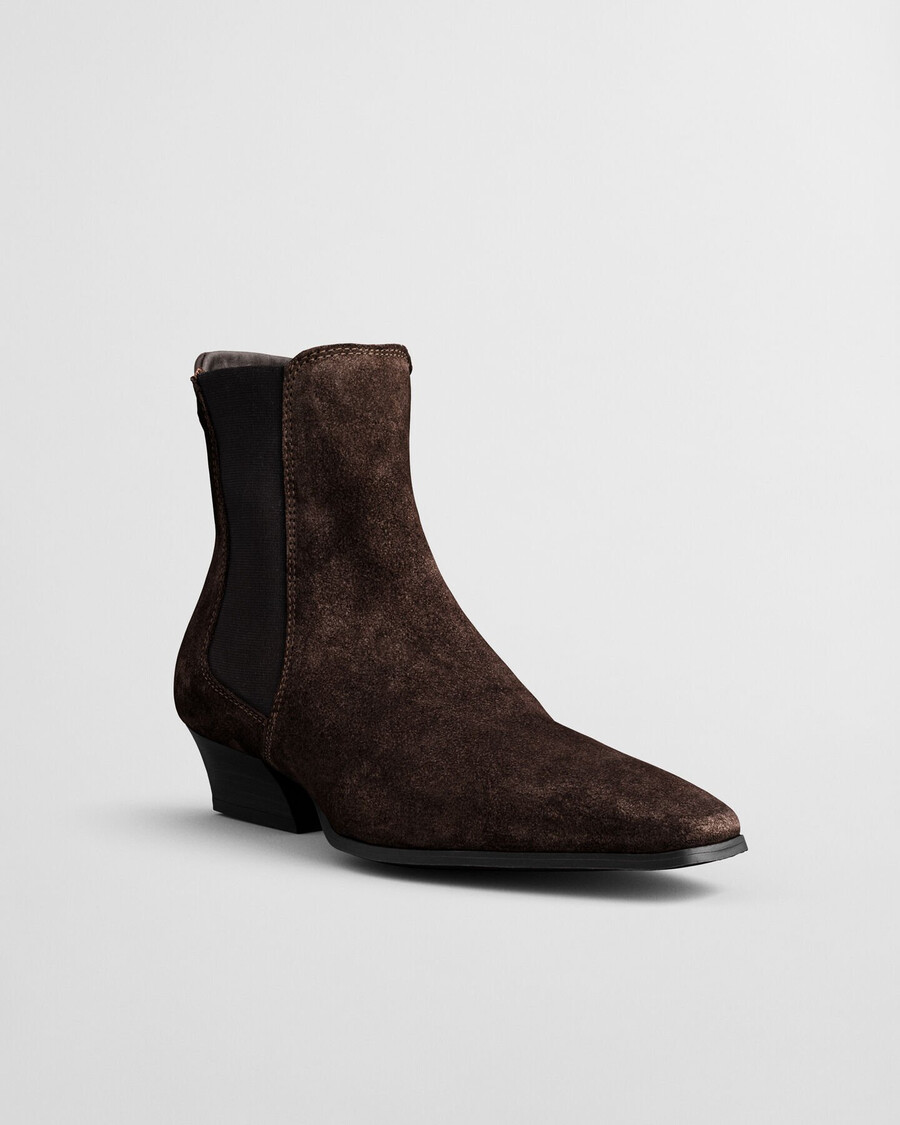 zamszowe buty bassotte – głęboki brąz