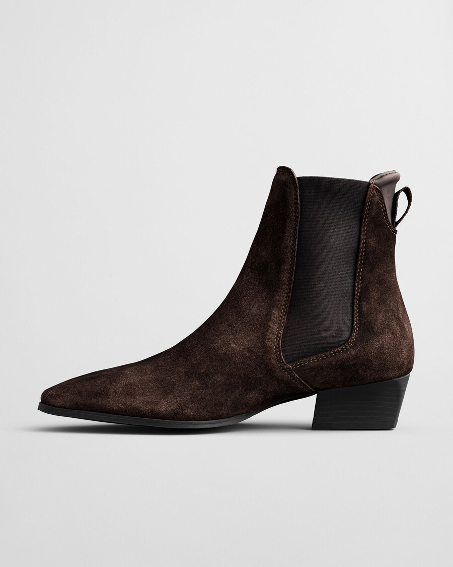 zamszowe buty bassotte – głęboki brąz