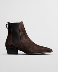 zamszowe buty bassotte – głęboki brąz