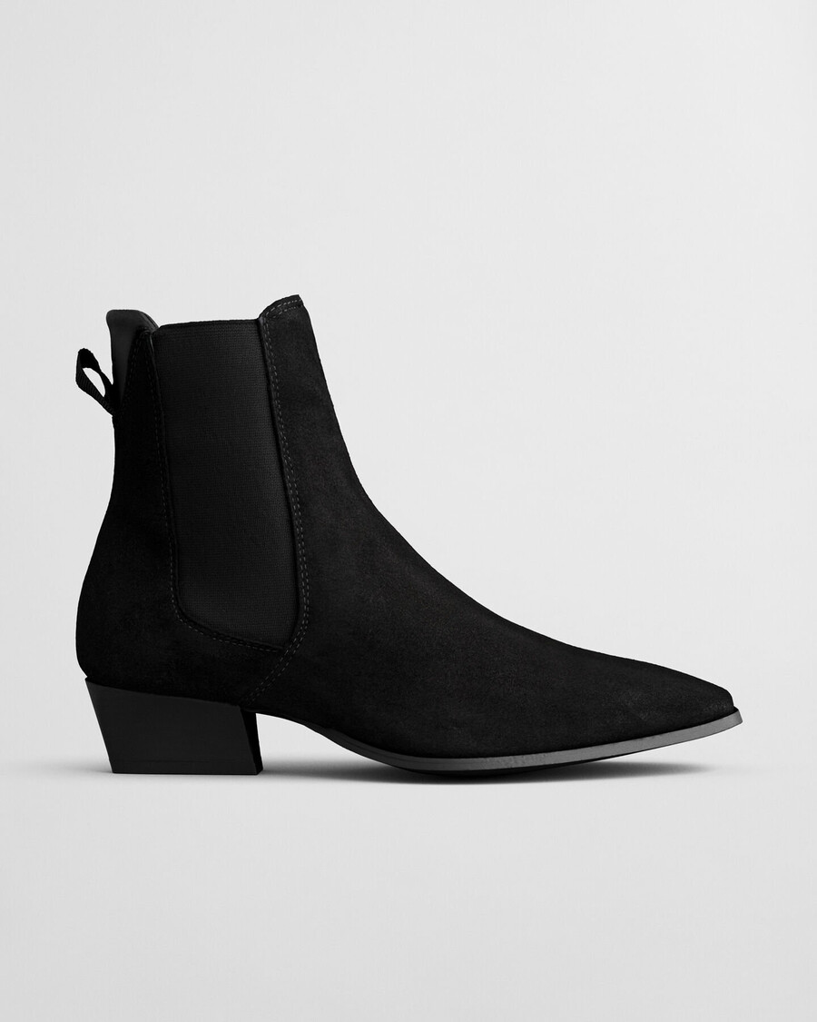 zamszowe buty bassotte – czarne