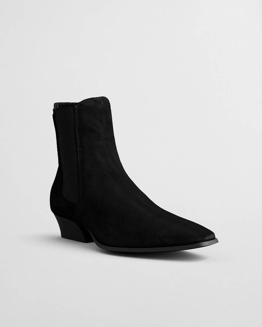 zamszowe buty bassotte – czarne