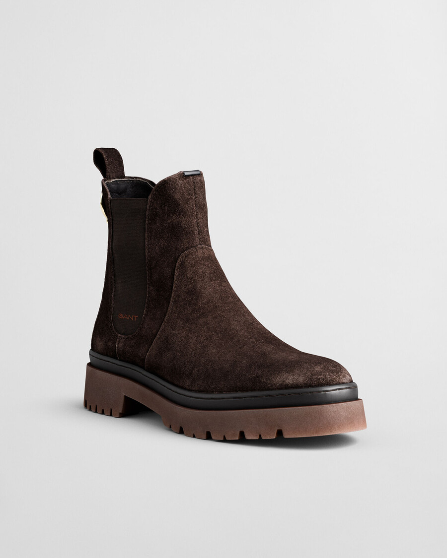 botki chelsea aligrey suede – głęboki brąz