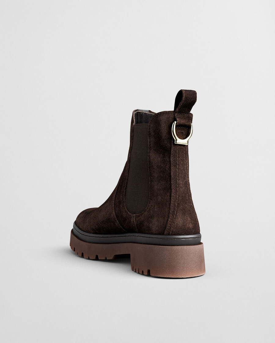 botki chelsea aligrey suede – głęboki brąz