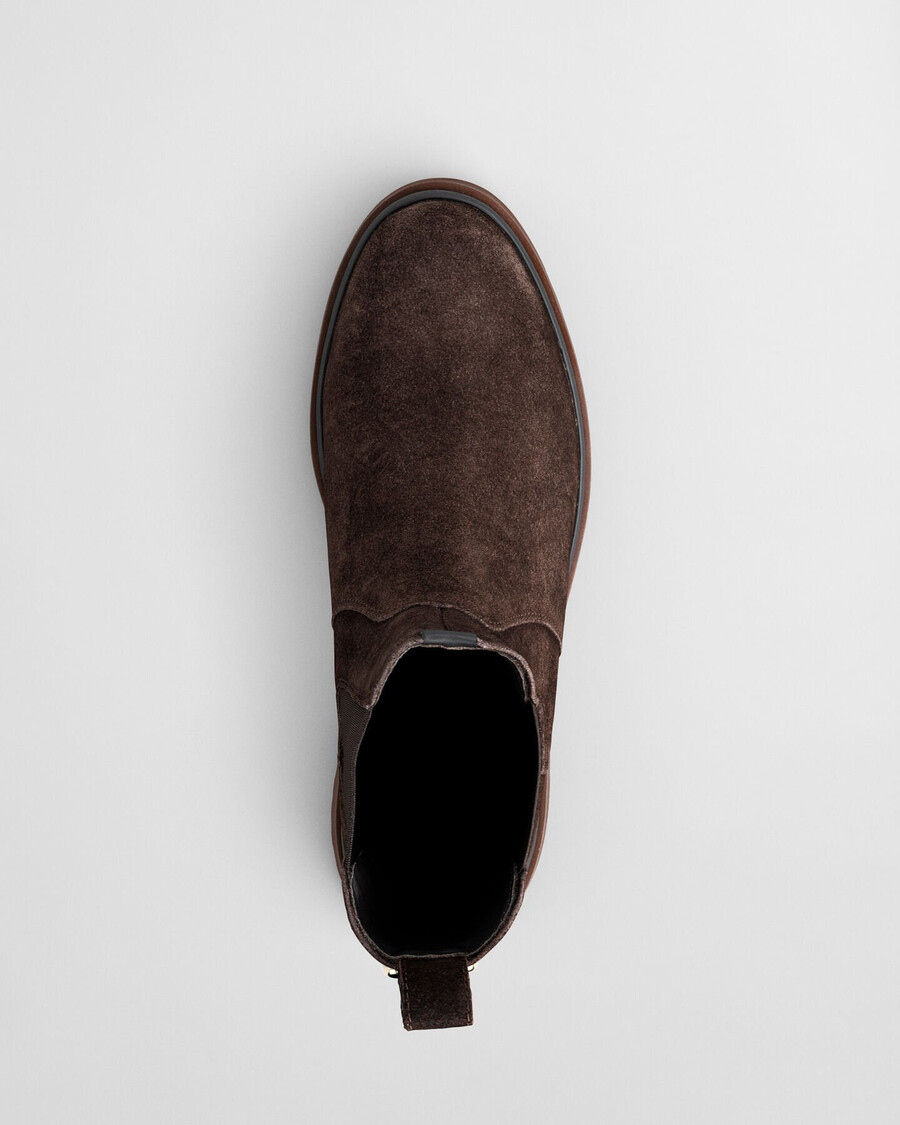 botki chelsea aligrey suede – głęboki brąz