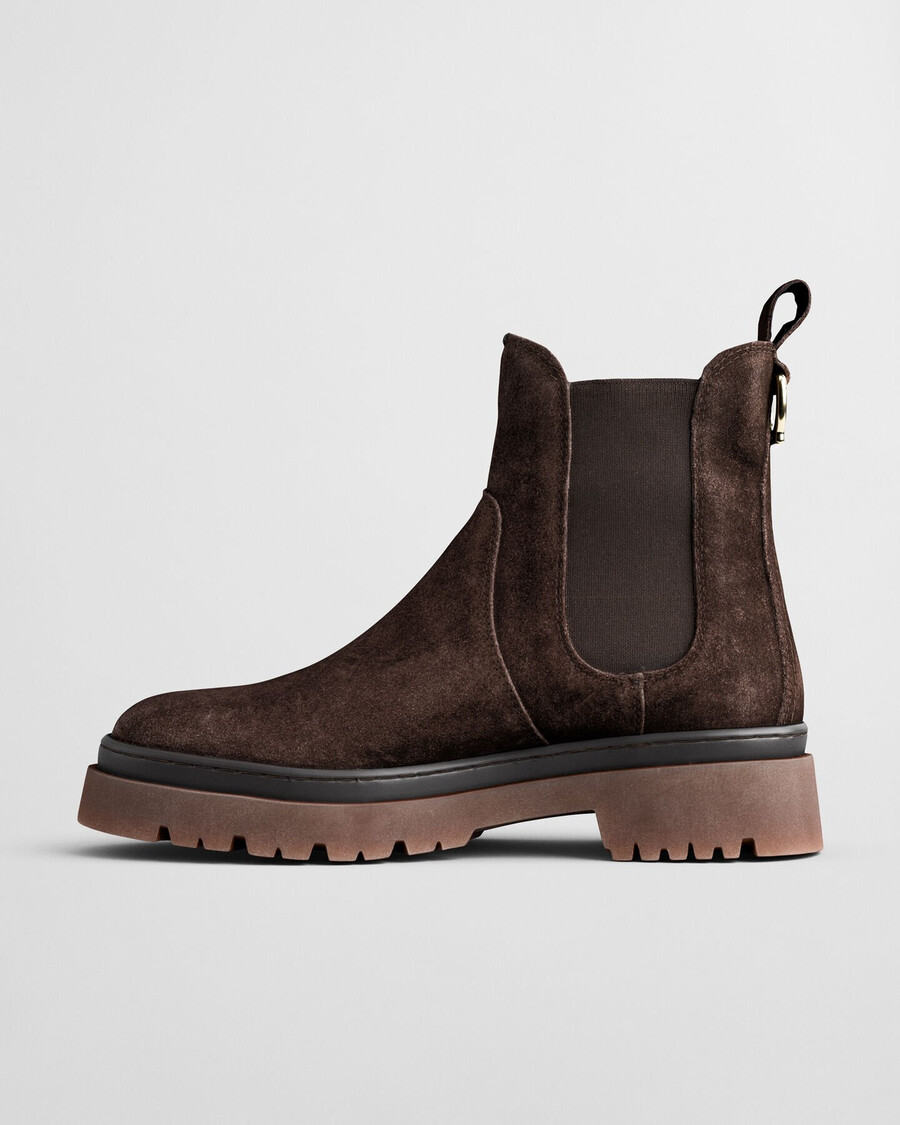 botki chelsea aligrey suede – głęboki brąz