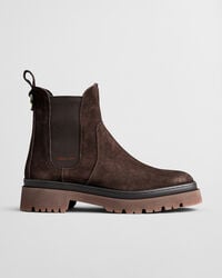 botki chelsea aligrey suede – głęboki brąz